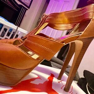 Michael Kors Platform Zipped Leather Heels